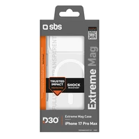 SBS Extreme Mag Dėklas telefonui iPhone 17 Pro Max su D3O technologija - Skaidrus