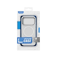 Rock Guard Touch Matte serijos magnetinis dėklas telefonui Iphone 17 Pro baltas (su metaliniu objektyvo rėmeliu)