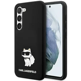 Karl Lagerfeld silikoninis Choupette dėklas telefonui Samsung Galaxy S24+ - juodas