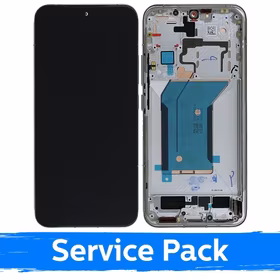LCD ekranas suderinamas su Xiaomi 14 su rėmeliu / baltas / (Service Pack)