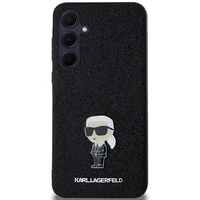 Karl Lagerfeld Fiksuotas Blizgus Ikonik Logotipas Metal Pin dėklas Samsung Galaxy A35 - juodas