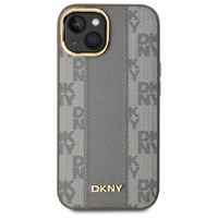 DKNY Odinis languotas mono raštas Magnetinis dėklas telefonui iPhone 15 Plus - smėlio spalvos