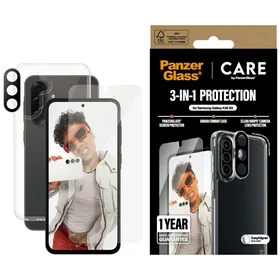CARE by PanzerGlass Flagship 3in1 dėklas, stiklas ir objektyvo apsauga Samsung Galaxy A36 5G - skaidrus