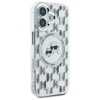 Karl Lagerfeld IML Monogram Karl & Choupette Head Magnetinis dėklas telefonui iPhone 16 - skaidrus