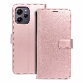 MEZZO Knyginis dėklas telefonui XIAOMI Redmi 12 4G / 12 5G mandala rožinis auksas