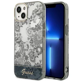 Guess GUHCP14MHGPLHG iPhone 14 Plus 6.7 "pilkas/pilkas kietas dėklas Porcelain Collection