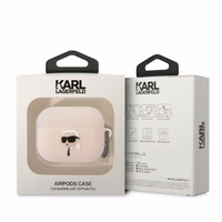 Karl Lagerfeld KLAPRUNIKP AirPods Pro dėklas rožinis/rožinis Silikoninis Karl Head 3D