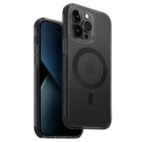 Uniq Combat dėklas telefonui iPhone 14 Pro Max 6.7" su Magclick įkrovimu - juoda / betono pilka