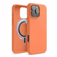 Dėklas "TM MagSafe Silicone" iPhone 13 / Persikinis /