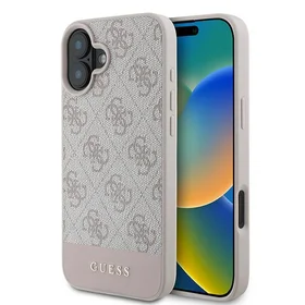 Guess 4G apatinė juostelė dėklas telefonui iPhone 16 Plus 6.7" - rožinė