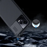 Nillkin CamShield Pro dėklas telefonui Xiaomi Redmi Note 12 Pro / Poco X5 Pro 5G dangtelis su kameros apsauga juodas
