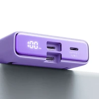 Magnetinė išorinė baterija Joyroom JR-PBM01 10000mAh 20W su stovu + Lightning į USB-C laidas (violetinė)