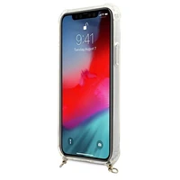 Guess GUHCP12MKC4GSGO iPhone 12/12 Pro 6.1" Skaidrus kietas dėklas 4G Auksinė grandinė