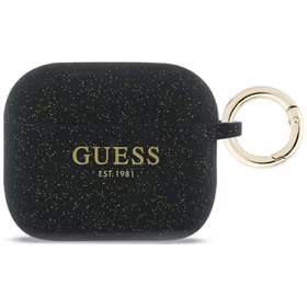 Guess Silikoninis Glitter Ring Dėklas for AirPods Pro 3 - juodas