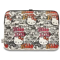 Hello Kitty PU Metal Logo dėklas 14" nešiojamam kompiuteriui - smėlinis