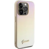 Guess GUHCP15XPSAIRSD iPhone 15 Pro Max 6.7" kietasis dėklas Saffiano Iridescent Script - auksinis
