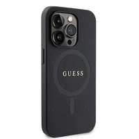 Guess GUHMP15LPSAHMCK iPhone 15 Pro 6.1" juodas/juodas kietas dėklas Saffiano MagSafe