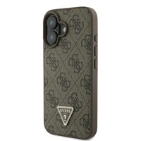 Guess Odinis 4G Trikampis Strass Magnetinis iPhone 16 dėklas - ruda