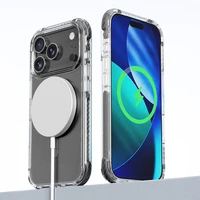 Rock Crystal Clear Magnetinė serijos dėklas telefonui Iphone 17 skaidrus-juodas