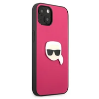 Karl Lagerfeld Odinis Ikonik Karl's Head Metalinis dėklas iPhone 13 mini - rožinis