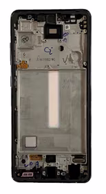 Ekranas Samsung A525/A526 A52 4G/5G 2021 su lietimui jautriu stikliuku ir rėmeliu Awesome Black originalus (assembled service pack)