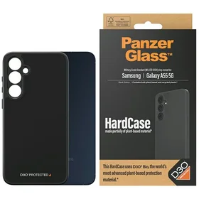 PanzerGlass HardCase su D3O® Bio ir karinio lygio sertifikatu Samsung Galaxy A55 5G - skaidrus ir juodas