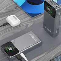 Dudao K31 Pro 45W 20000mAh išorinė baterija su įmontuotu ištraukiamu USB-C kabeliu - pilka