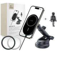 Tech-Protect mm15W-V6 magnetinis MagSafe automobilio laikiklis prietaisų skydeliui/stiklui/ventiliacijai juodas