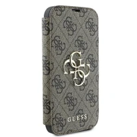 Guess 4G Metal Logo dėklas telefonui iPhone 16 Plus - rudas