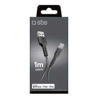 SBS TECABLEUSBIP589K USB-A - Lightning kabelis 1 m MFi sertifikuotas - juodas