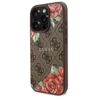 Guess GUHMP16LP4ROPEMCW iPhone 16 Pro 6.3" rudas/rudas kietas dėklas 4G Gėlių Raštas Magnetinis
