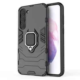 Ring Armor dėklas Samsung Galaxy S23+ šarvuotas dangtelis magnetinis laikiklis žiedas juodas