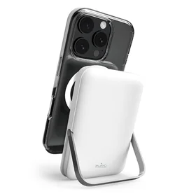 Puro 10000mAh MagSafe belaidė išorinė baterija su aliuminio stovu - balta