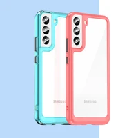 Outer Space dėklas Samsung Galaxy S22 + (S22 Plus) kietas dangtelis su geliniu rėmu permatoma