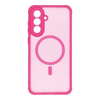 FULL MATTE MAG COVER dėklas telefonui suderinamas su MagSafe Samsung S25 rožinė