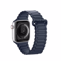 Dux Ducis dirželis (šarvuota versija) Apple Watch SE dirželis, 9, 8, 7, 6, 5, 4, 3, 2, 1 (41, 40, 38 mm) silikoninė magnetinė apyrankė mėlyna