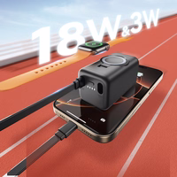 Joyroom JR-W13 5000mAh Belaidis Išorinė baterija Apple Watch + USB-C ir Lightning - juoda