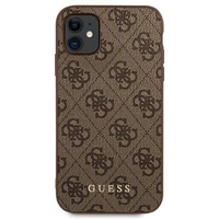 Guess 4G Metal Gold Logo dėklas telefonui iPhone 11 / Xr 6.1" - Rudas