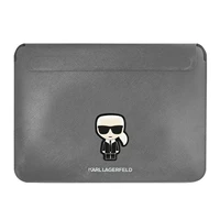 Karl Lagerfeld Saffiano Ikonik Karl dėklas 16" nešiojamam kompiuteriui - sidabrinis
