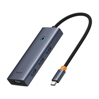 Hub 5w1 Baseus UltraJoy 5 prievadų (1xHDMI4K@30Hz + 4xUSB 3.0) pilkas