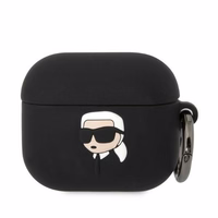 Karl Lagerfeld Silikoninis Karl Head 3D dėklas AirPods 3 - juodas