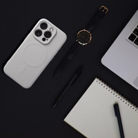 Silikoninis magnetinis dėklas, suderinamas su MagSafe, skirtas Samsung S26 Ultra, pilkas titano spalvos