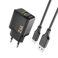 Dudao A23TEU 2.4A GaN USB-A Wall Įkroviklis with USB-A - USB-C Laidas - Juodas