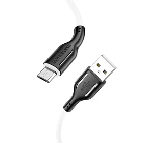 Borofone Kabelis BX63 Charming - USB į MicroUSB - 2,4A 1 metras juodas-baltas