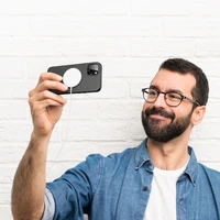 Dux Ducis Grit odinis dėklas iPhone 14 Plus Elegantiškas dirbtinės odos dėklas (MagSafe suderinamas) Juodas