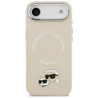 Karl Lagerfeld Karl & Choupette Pins Magnetinis dėklas telefonui iPhone Air - smėlinis