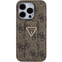 Guess dėklas telefonui su stovu Grip Stand 4G Triangle Strass iPhone 15 Pro Max - rudas