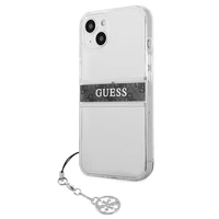 Guess GUHCP13SKB4GGR iPhone 13 mini 5.4" permatomas kietas dėklas 4G Pilkas Dirželis Žavesio