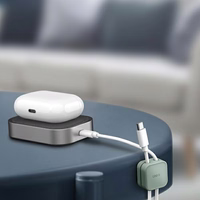 Uniq Pod lipnus kabelių tvarkytuvų rinkinys, 8 vnt., tamsiai pilkas / anglies tamsiai pilkas