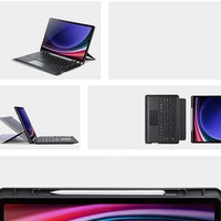 DUX DUCIS dėklas DK sulankstomas su belaidže klaviatūra su apšvietimu SAMSUNG Tab S10 Plus/S9 Plus/S9 FE Plus juodas
